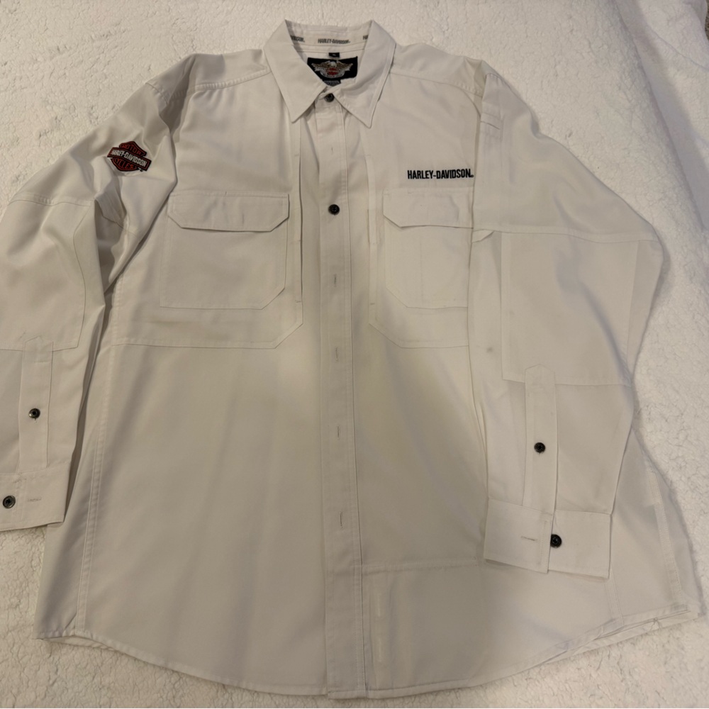 Harley-Davidson Men's Off-White Button Down Shirt